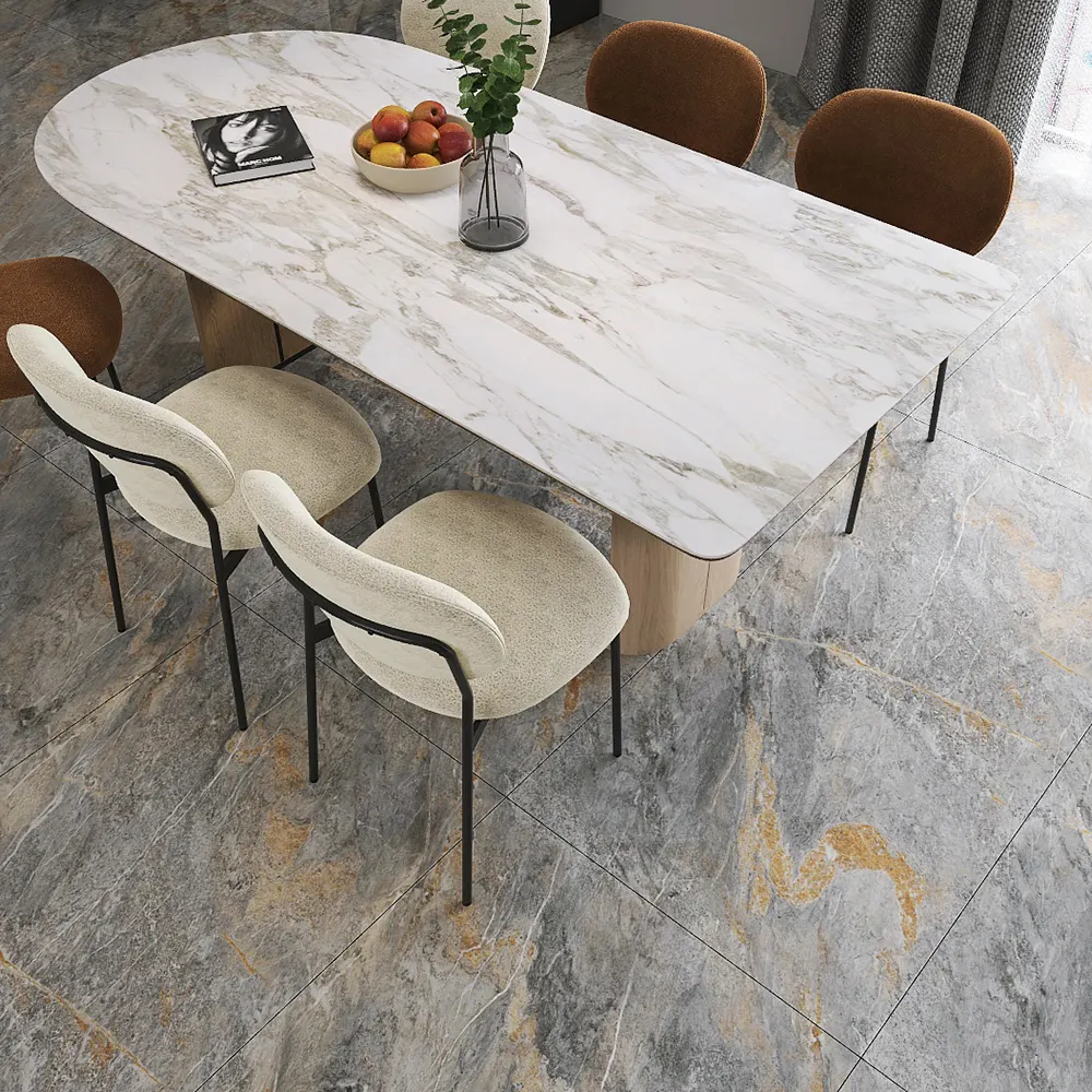 Stone-Look Polished Porcelain Floor Tile 750x1500mm