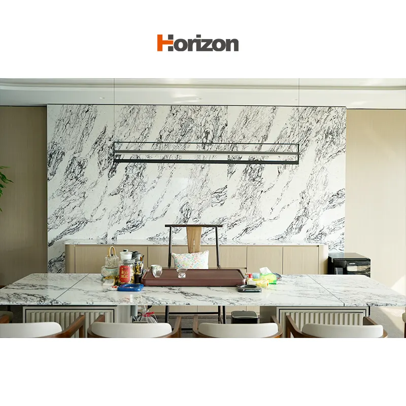 Black/White Engineered Quartz Slab 3200x1600mm