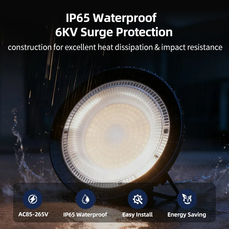 Aluminum UFO LED High Bay Light 100W IP65 6500K