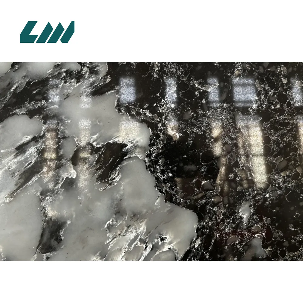 Black Engineered Quartz Slab 3200x1600mm