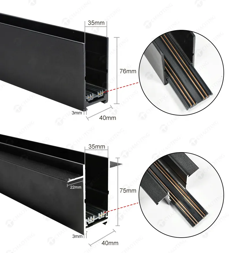Aluminum Magnetic LED Track Lighting Display Case