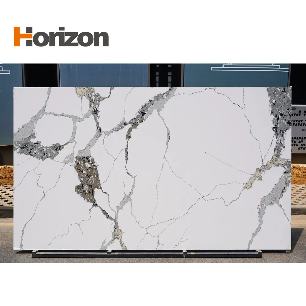 White Engineered Quartz Kitchen Countertop