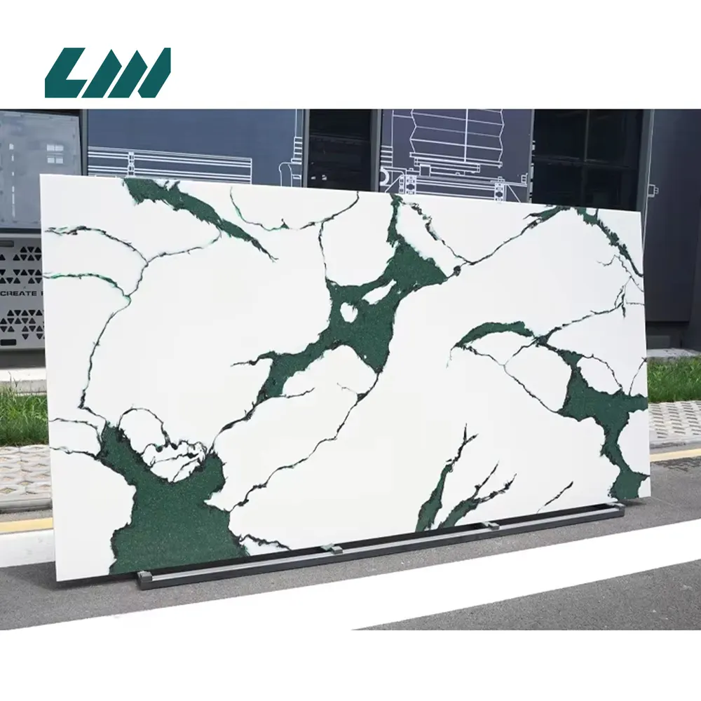 Marble-Look Engineered Quartz Slab 3200x1600mm