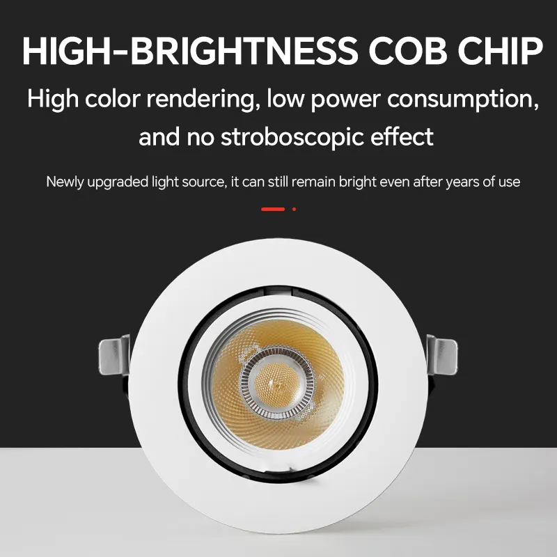 Anti-Glare Rotatable Recessed LED Downlight 7-40W