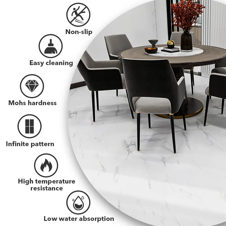 Non-Slip Stone-Look Porcelain Floor Tile 600x600mm