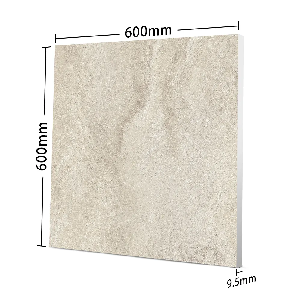 Non-Slip Marble-Look Porcelain Swimming Pool Tile 600x600mm