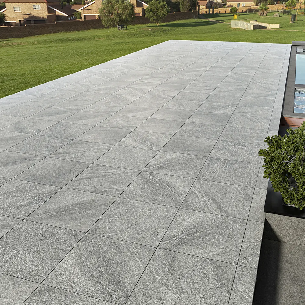Non-Slip Stone-Look Porcelain Outdoor Tile 600x600mm