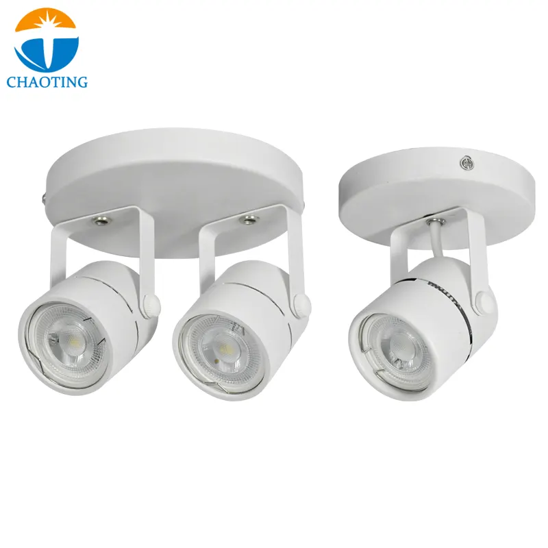 Adjustable Surface-Mounted Aluminum Track Spotlight Housing Black/White GU10/MR16 product sample