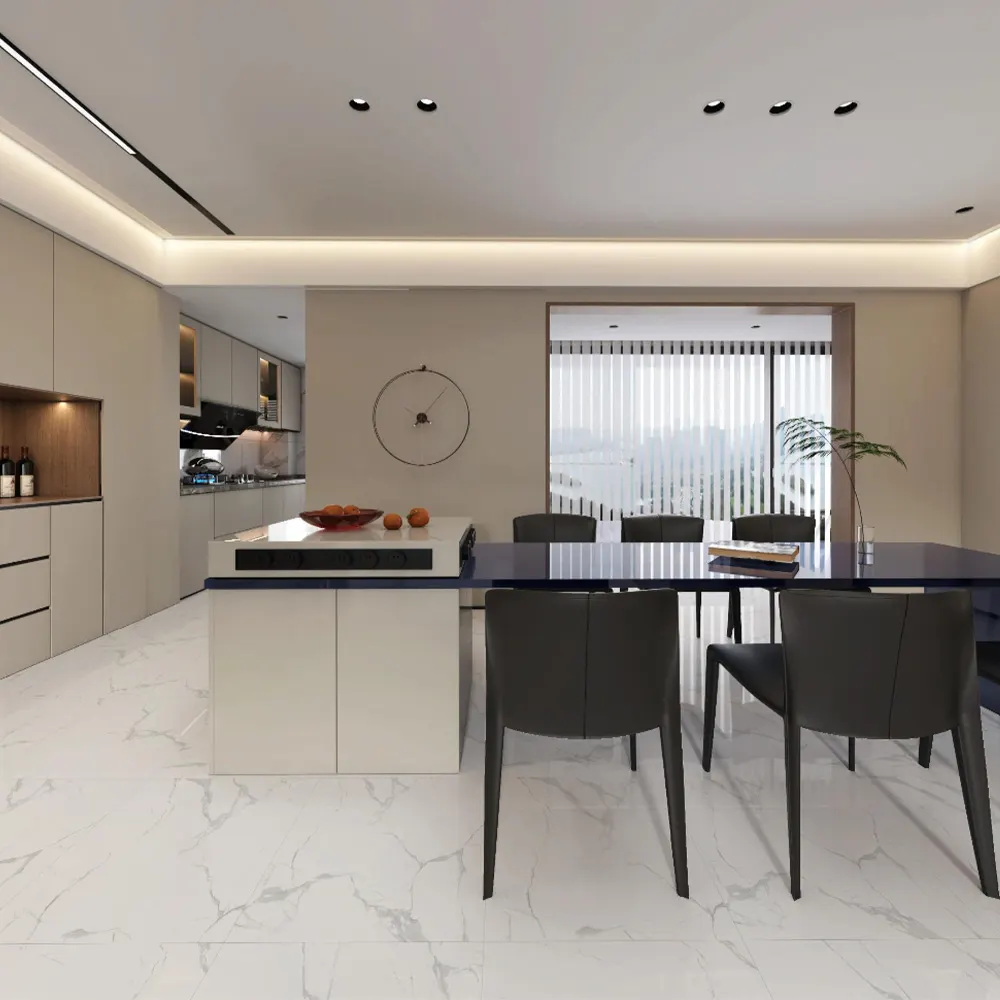 Stone-Look Polished Porcelain Floor Tile 600x600mm