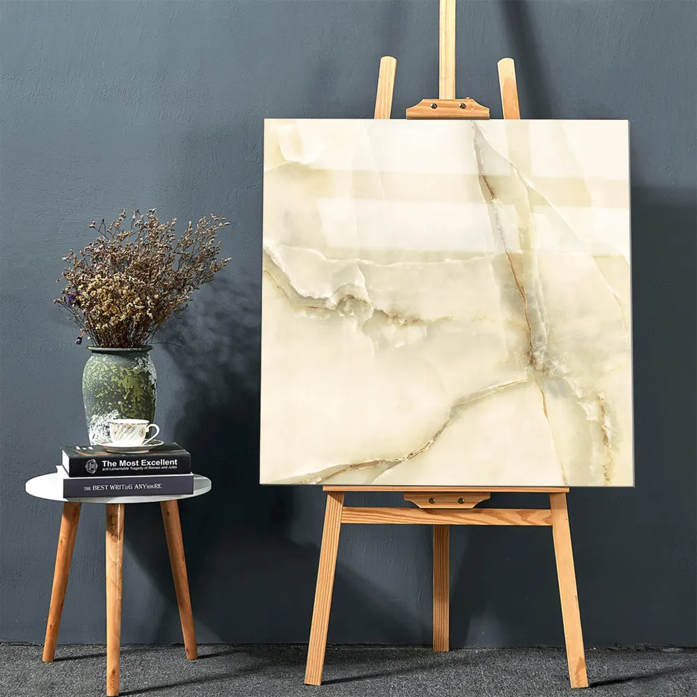 Non-Slip Stone-Look Polished Porcelain Floor Tile 600x600mm