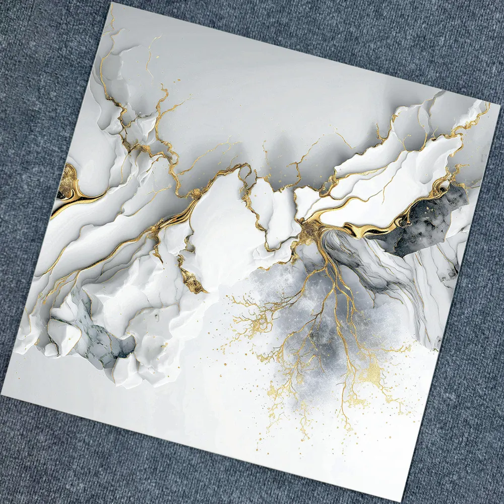 Non-Slip Stone-Look Polished Porcelain Wall And Floor Tile 600x600mm product sample