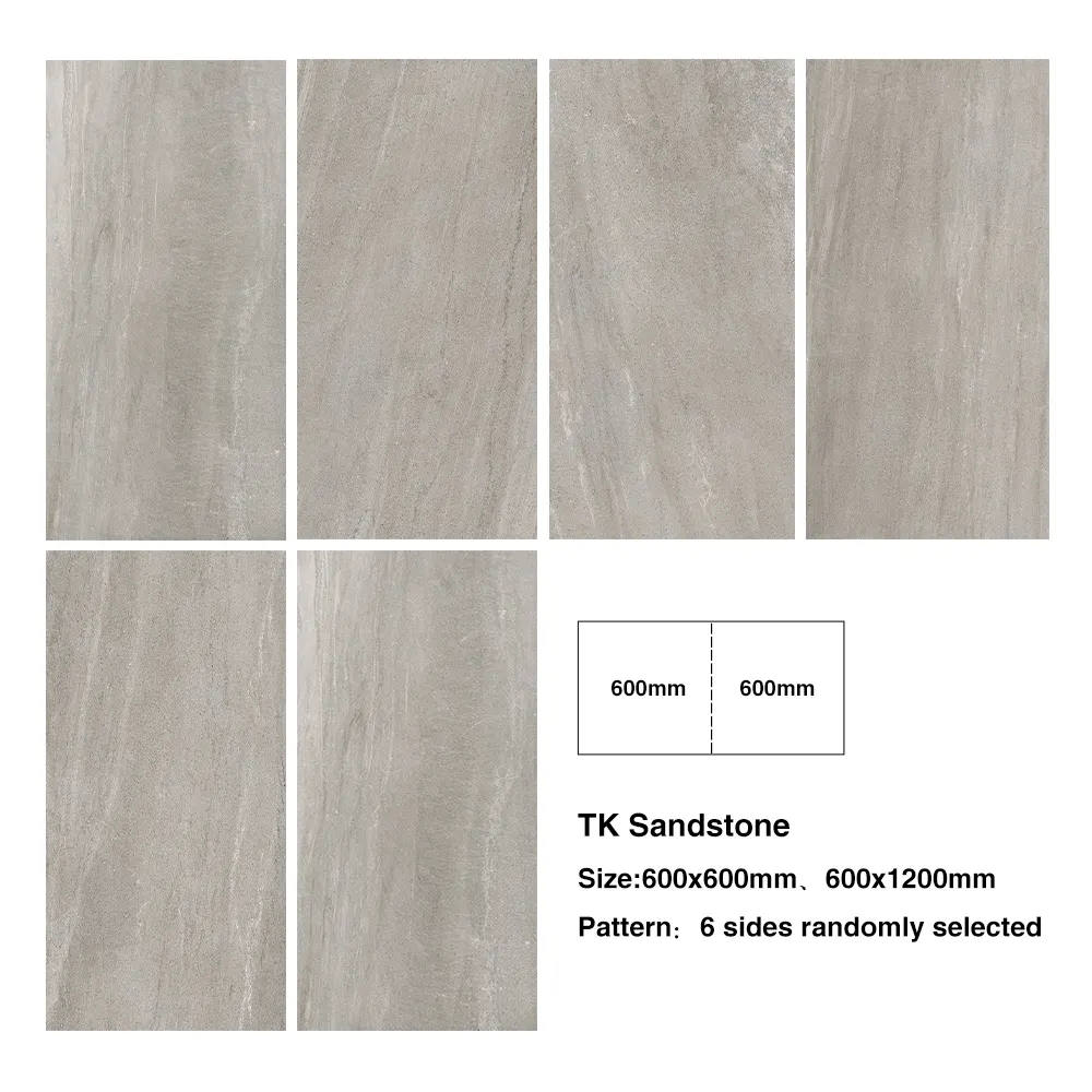 Non-Slip Stone-Look Porcelain Outdoor Tile 600x1200mm 18mm Thick