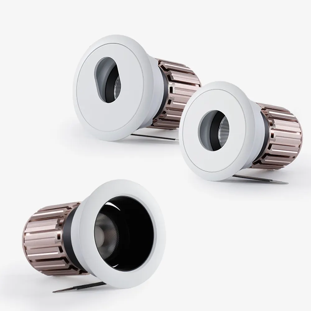Aluminum LED Downlight Gold 7/15W IP44 Cutout 70-110mm