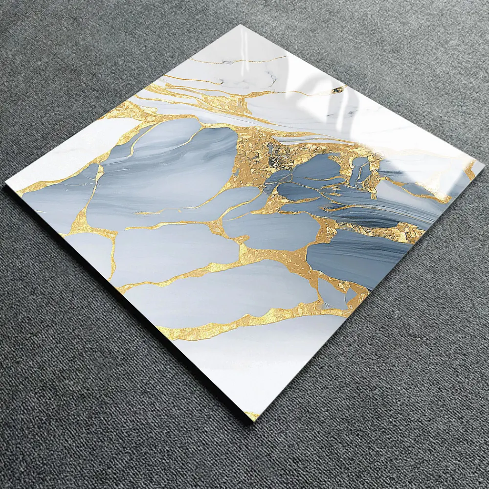 Non-Slip Stone-Look Glossy Porcelain Wall And Floor Tile 600x600mm
