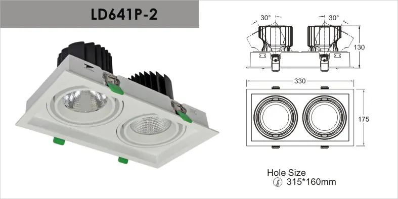 Adjustable Aluminum LED Grille Spotlight