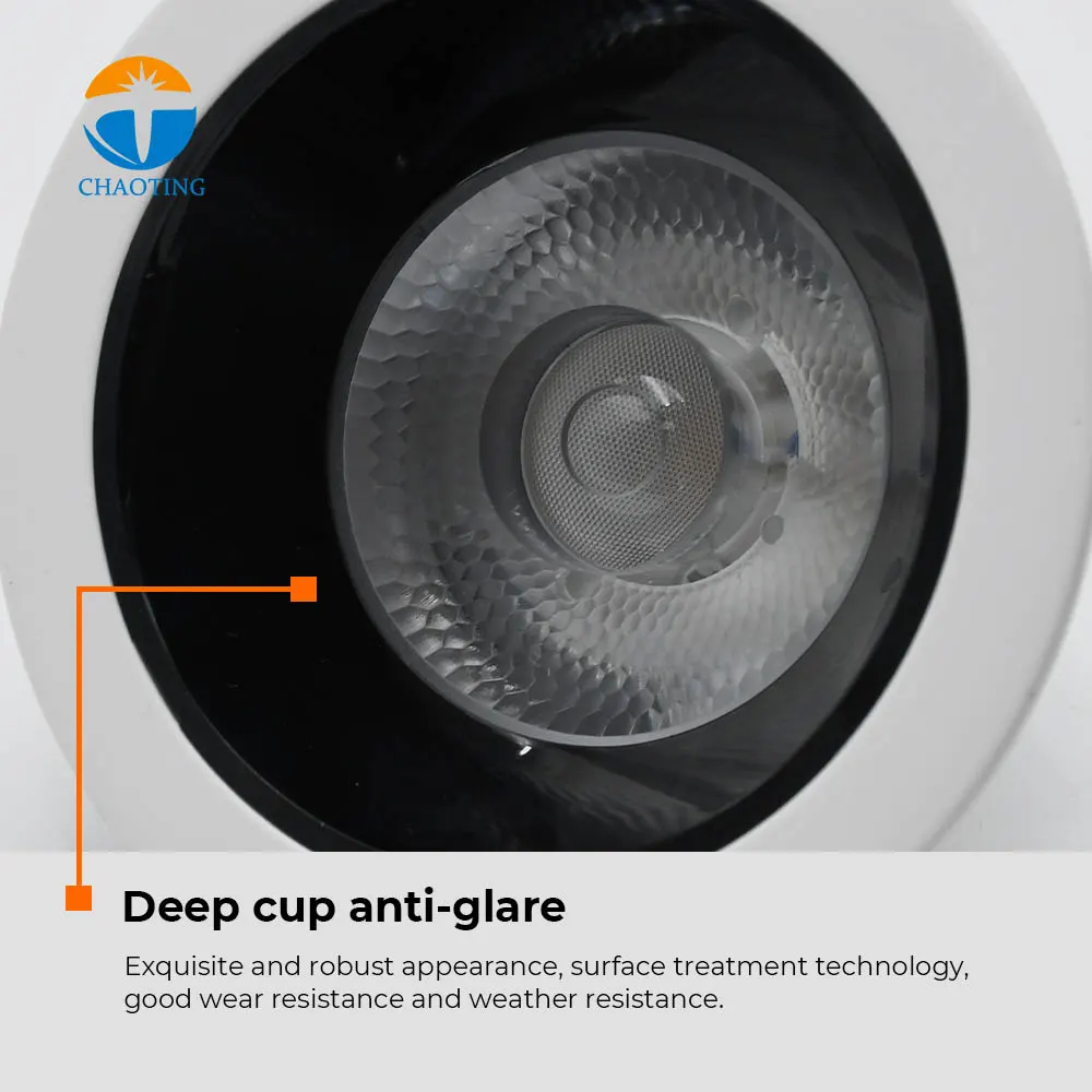Anti-Glare Recessed Aluminum COB LED Downlight Black 10-30W product sample