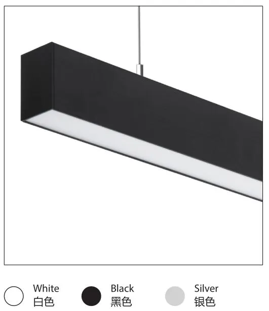 Aluminum Linear LED Light Fixture 1480x58x68mm Black/White 15-45W