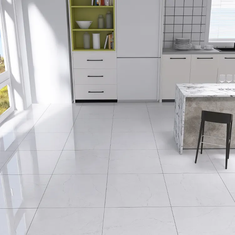 Stone-Look Polished Porcelain Floor Tile 600x600mm