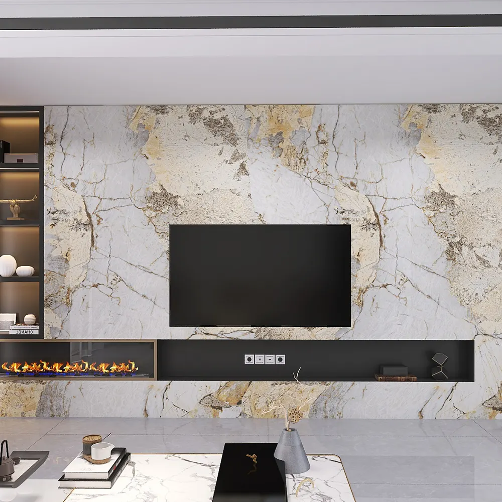 Marble-Look Polished Sintered Stone Slab 1600x3200mm
