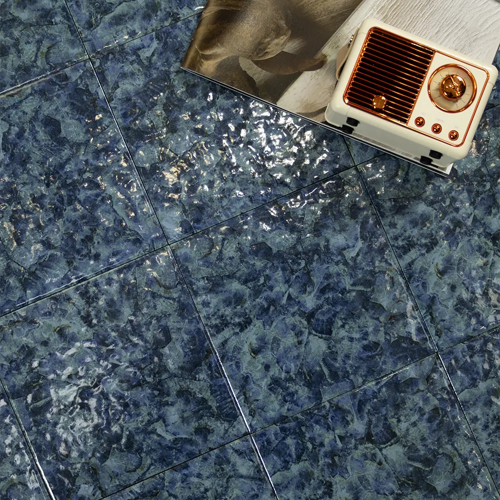 Non-Slip Stone-Look Porcelain Swimming Pool Tile 150x150mm