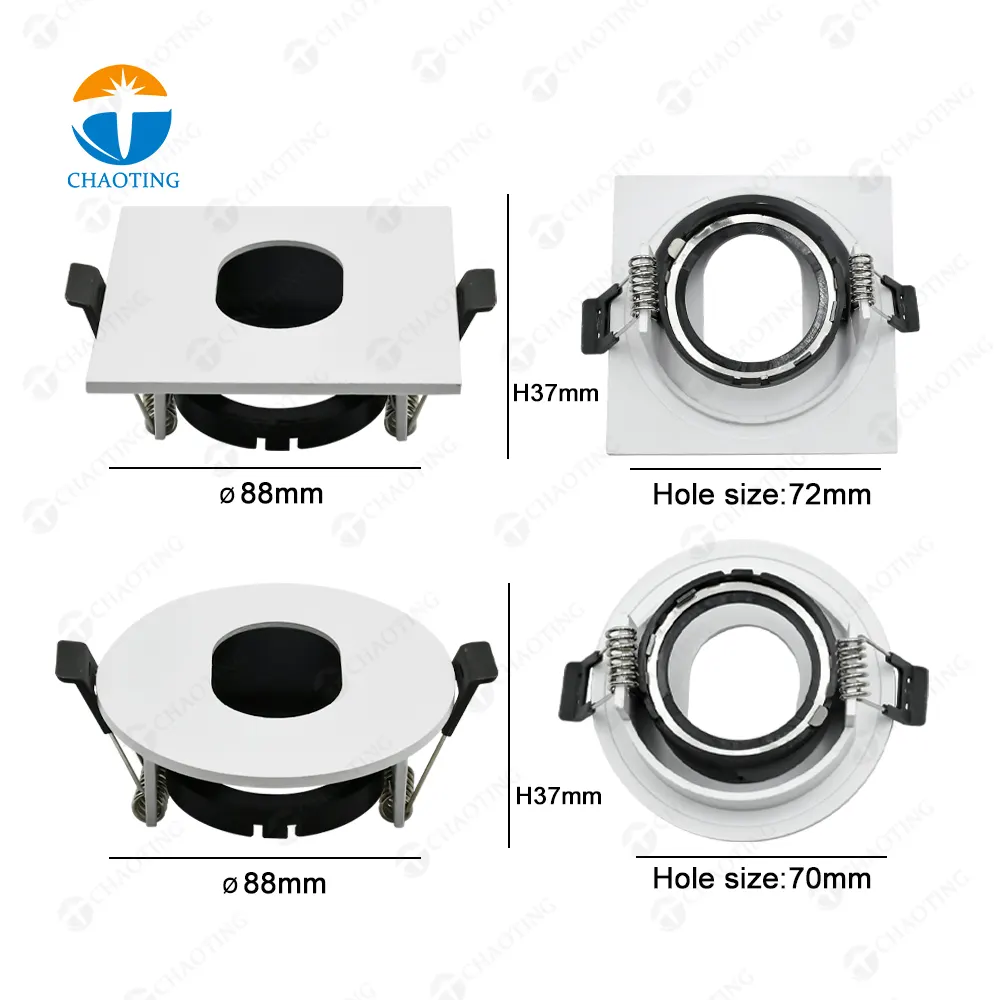 Aluminum Downlight Housing Black/White MR16