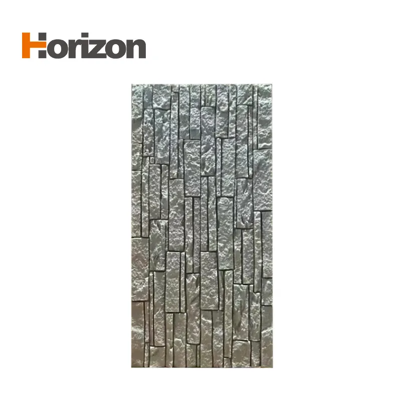 3D-Textured PU Stone-Look Wall Panel For Interior And Exterior Wall Cladding