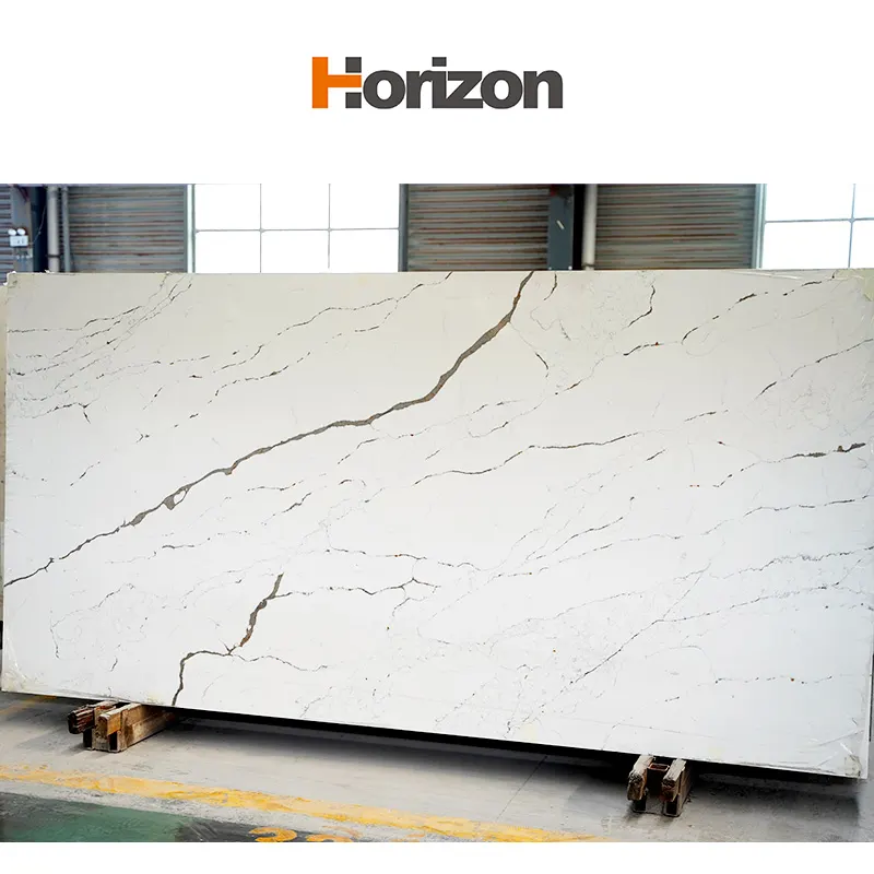 Calacatta White Engineered Quartz Slab 3200x1600mm