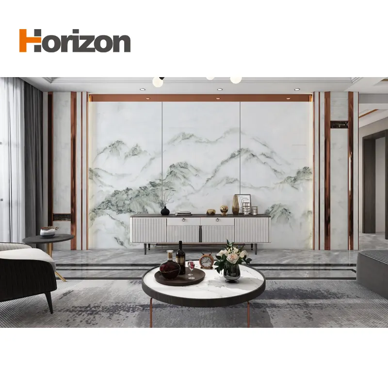 Landscape-Pattern Glossy Sintered Stone Slab 1600x3200mm