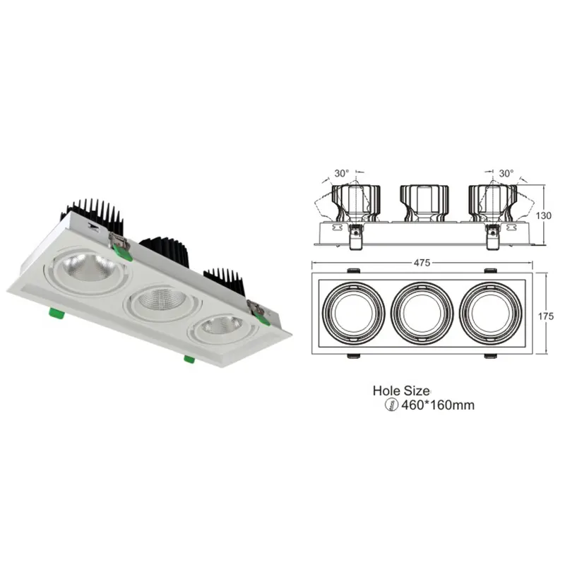 Adjustable Recessed Square LED Downlight