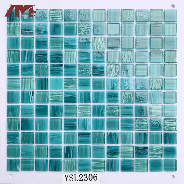 Blue Glossy Glass Mosaic Tile 304x304x4mm