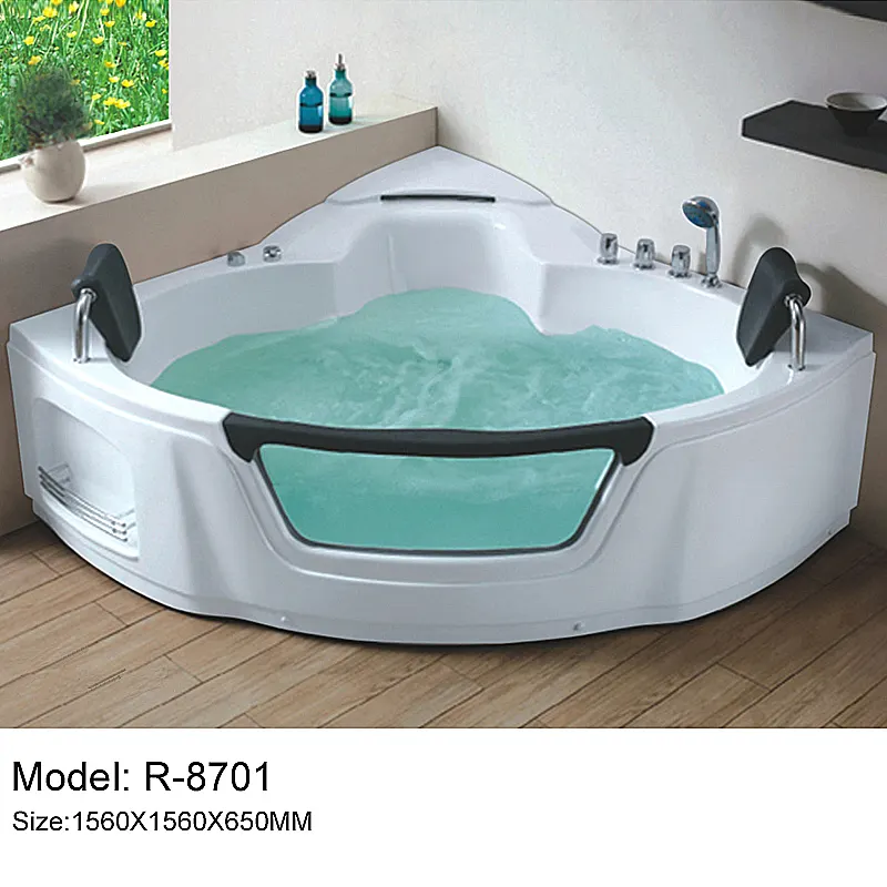 Acrylic Rectangular Whirlpool Massage Bathtub 1.7m