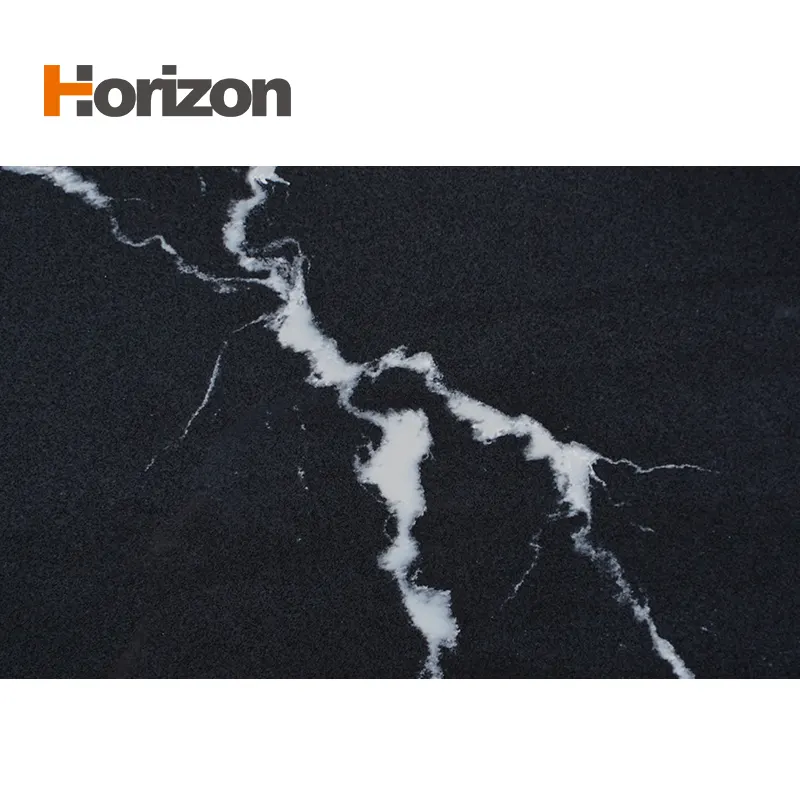 Calacatta Black Polished Engineered Quartz Slab 3200x1600mm
