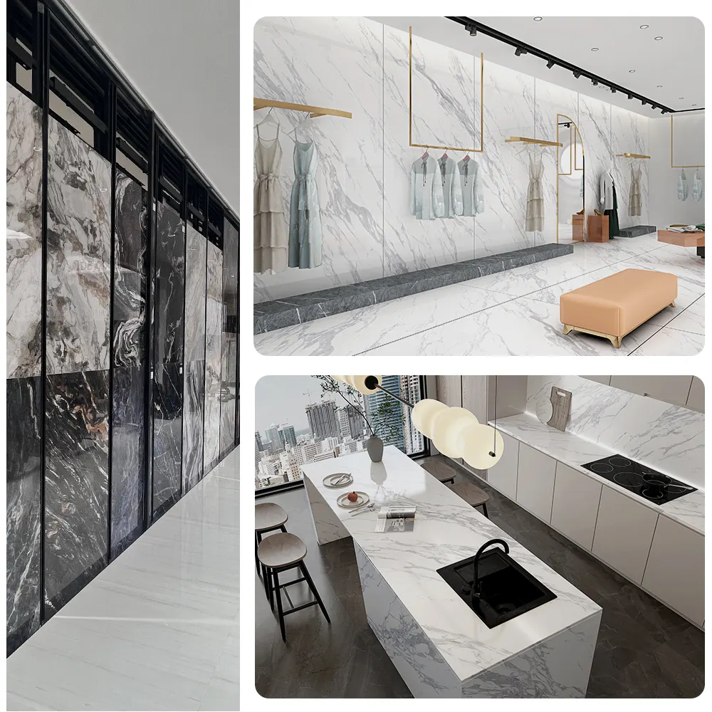 Marble-Look Glazed Sintered Stone Slab 1600x3200mm