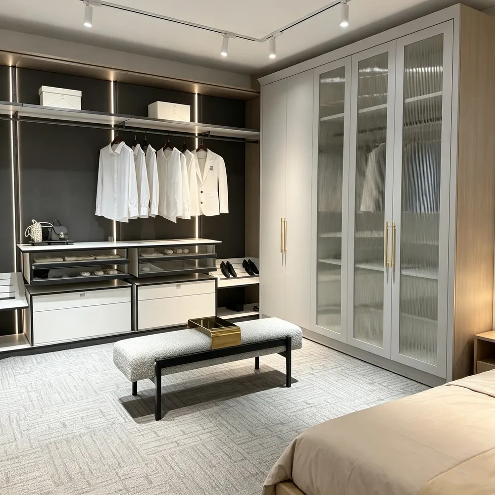Modern Melamine Bedroom Wardrobe For Clothing Storage