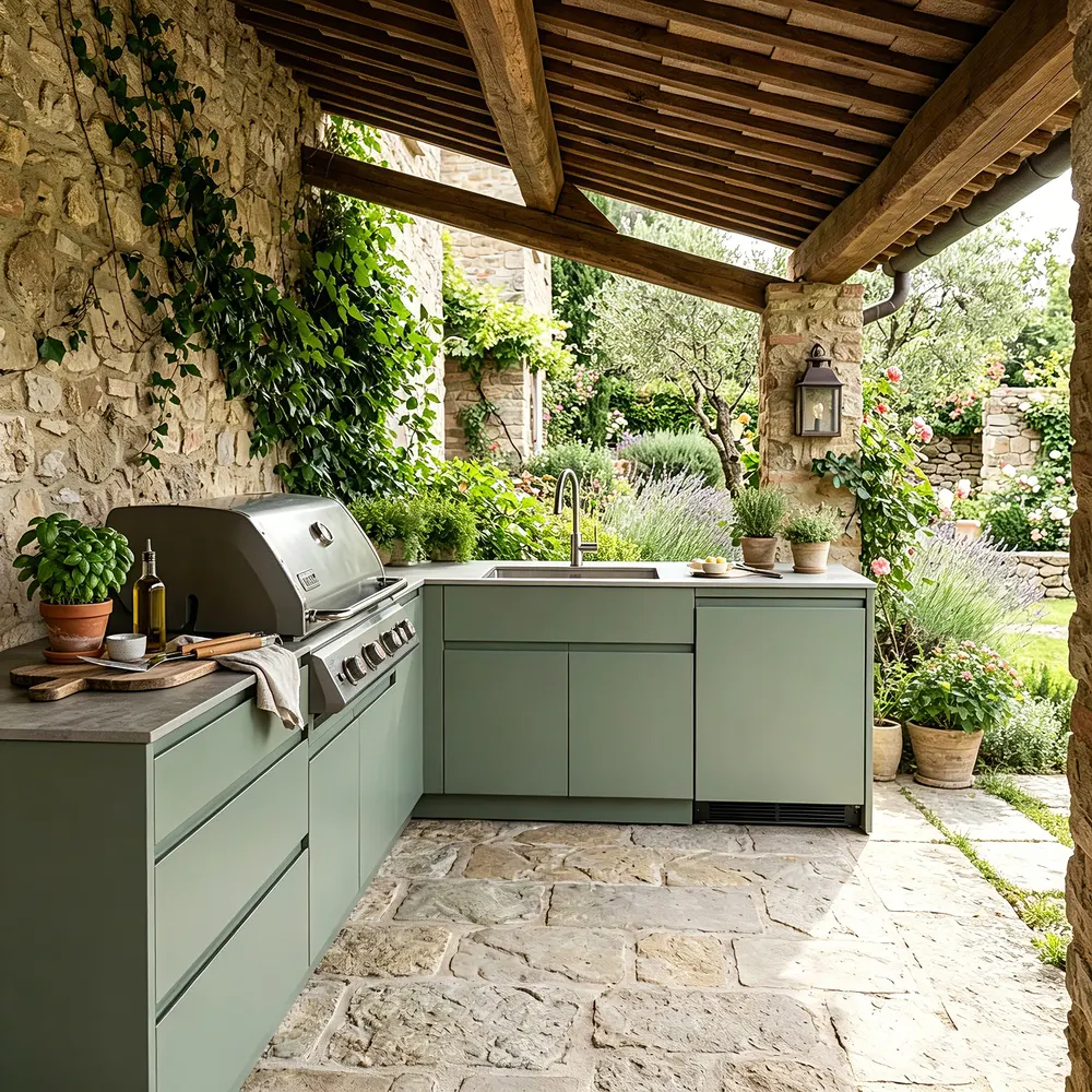 Outdoor 304 Stainless Steel Kitchen Set with BBQ Grill and Sink