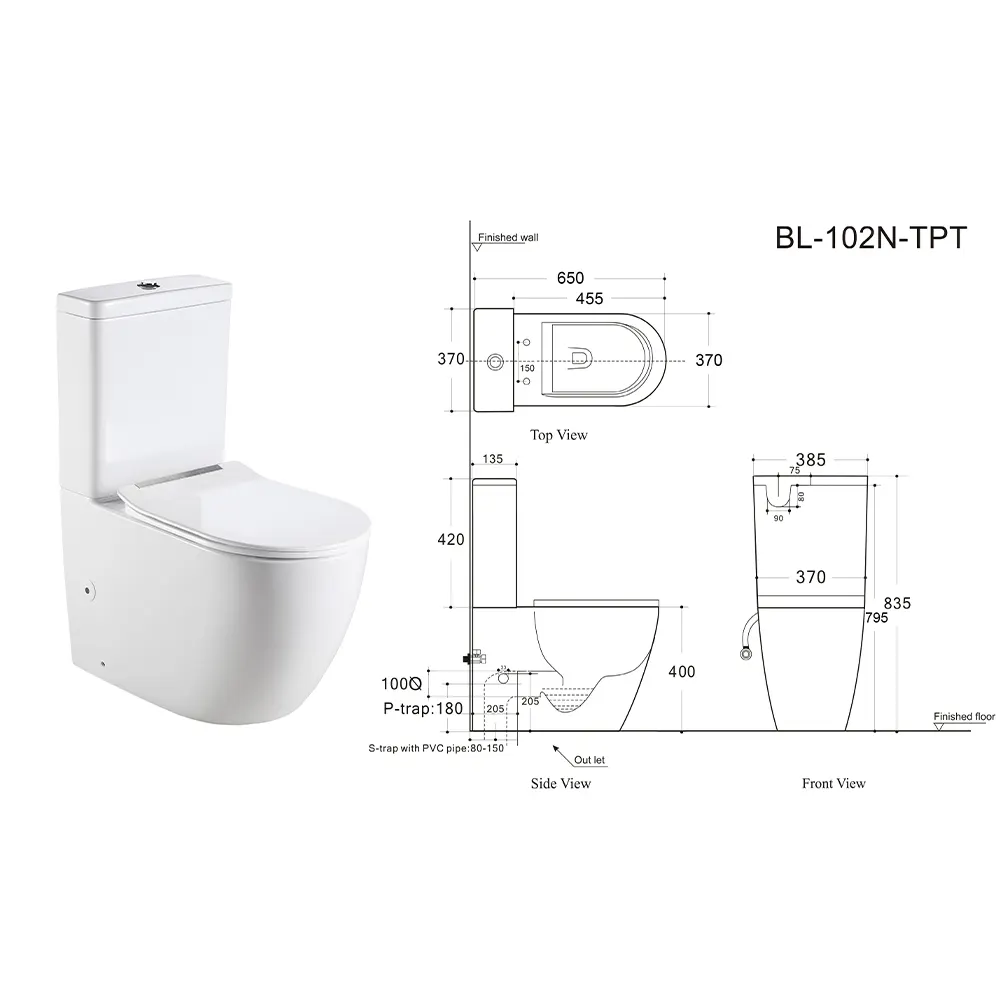Dual-Flush Two-Piece Ceramic Toilet