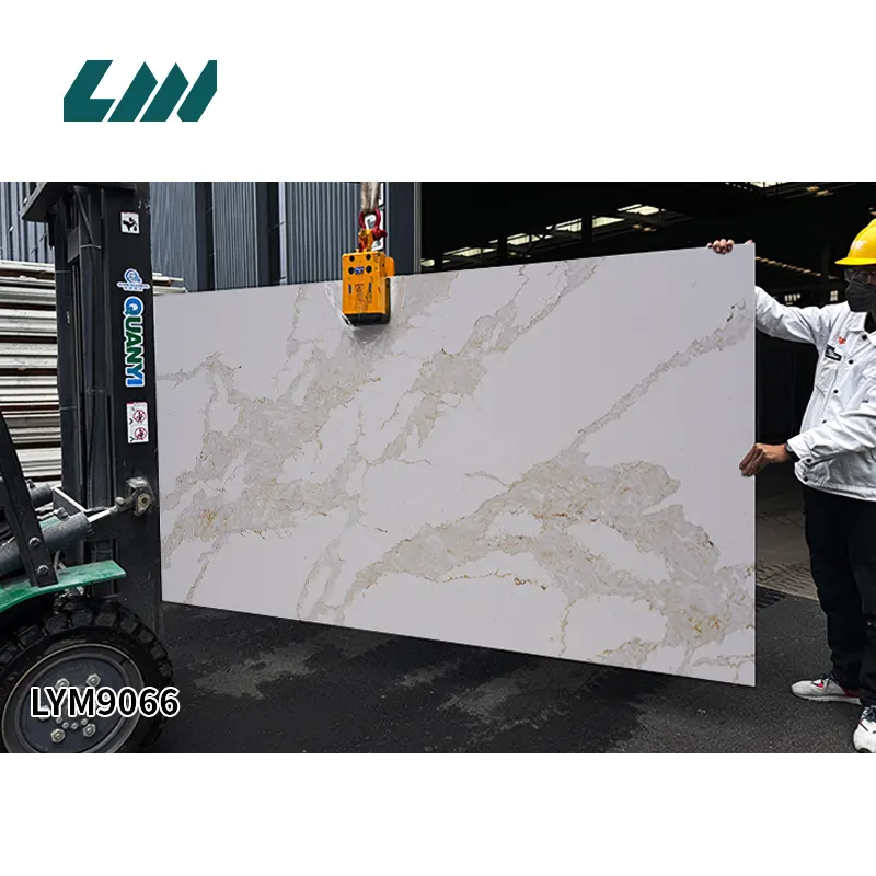 Marble-Look Engineered Quartz Slab 3200x1600mm
