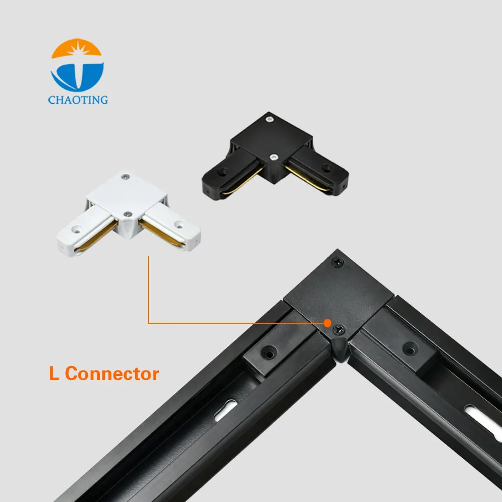 Aluminum 2-Wire Track V-Connector Black/White product sample