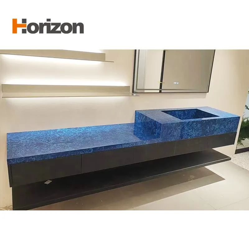 Blue Engineered Quartz Slab 3200x1600mm