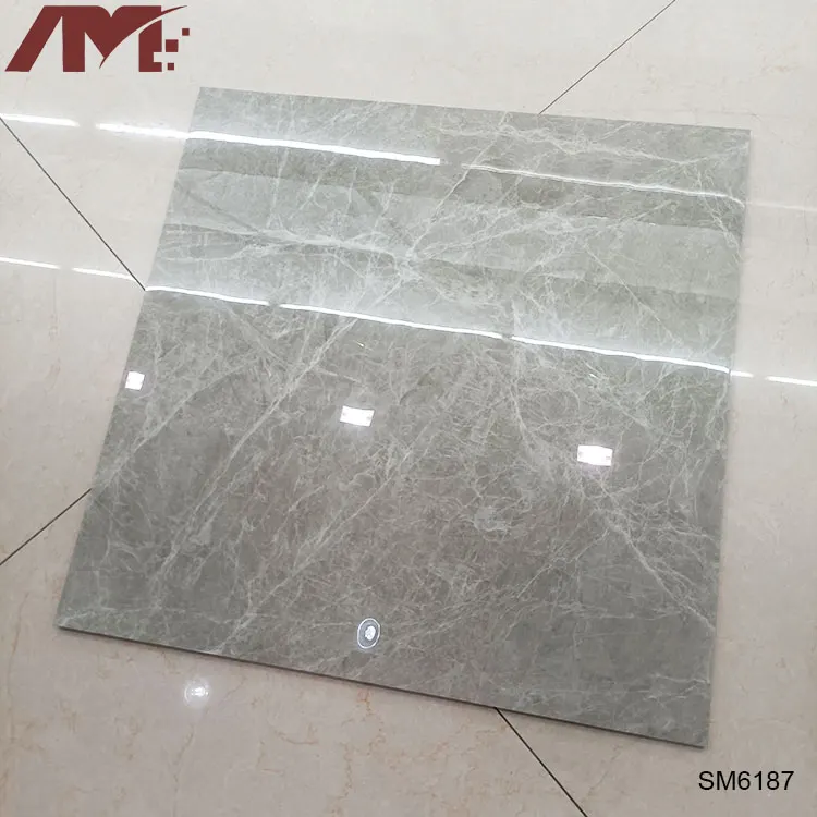 Marble-Look Gray Glazed Porcelain Floor Tile 600x600mm