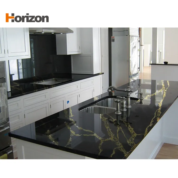 Calacatta Black Engineered Quartz Slab 3200x1600mm