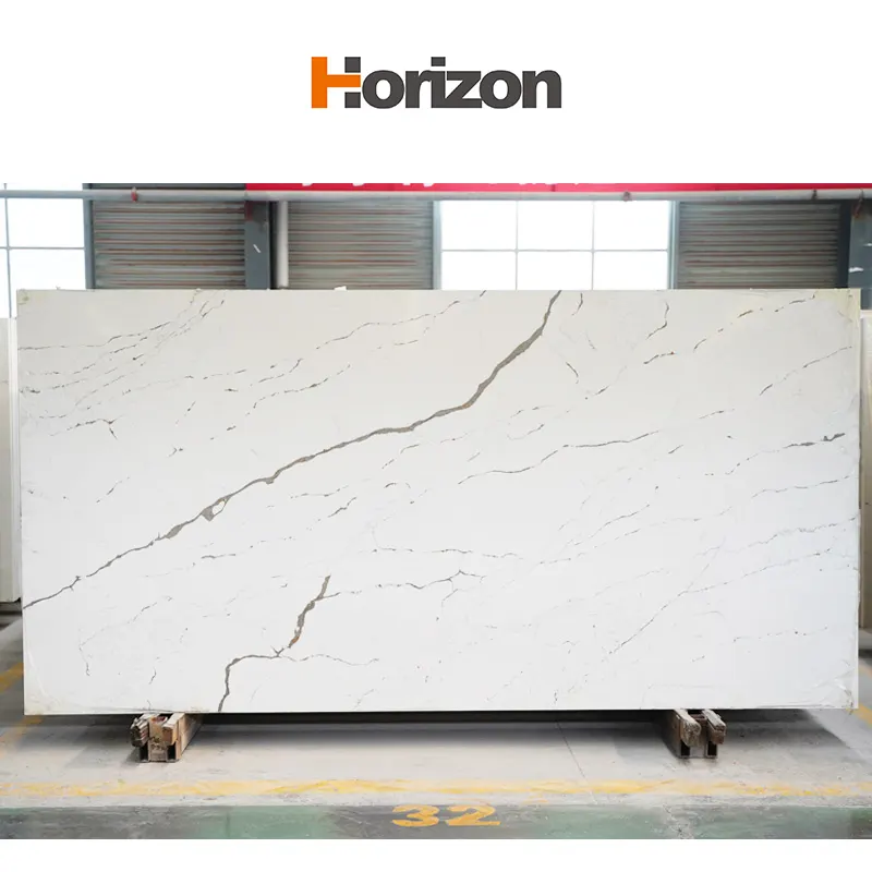 Calacatta White Engineered Quartz Slab 3200x1600mm