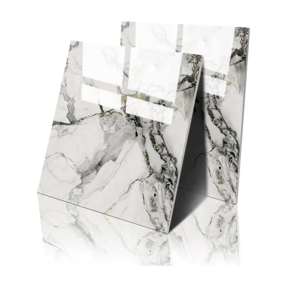 Carrara White Polished Porcelain Floor Tile 60x60cm product sample