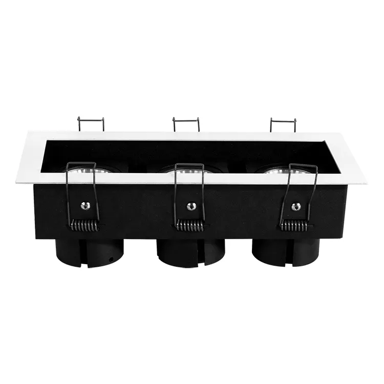 Adjustable Recessed Square LED Grille Spotlight Black/White 9-30W