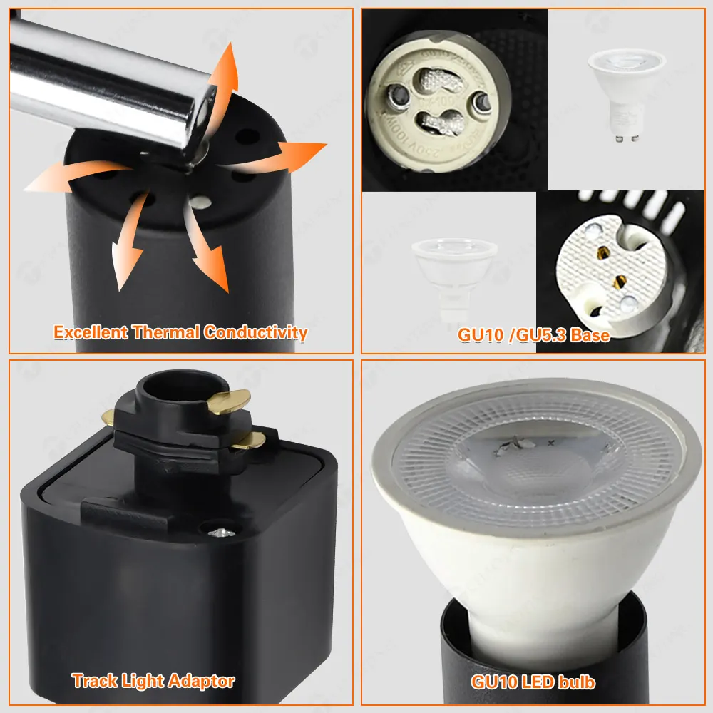 Aluminum Track Spotlight Housing MR16/GU10