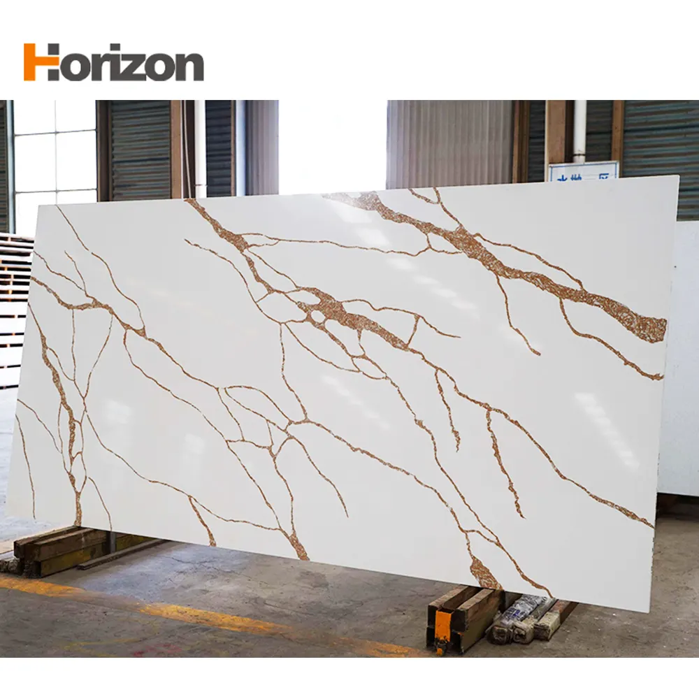 Calacatta White Engineered Quartz Slab 3200x1600mm