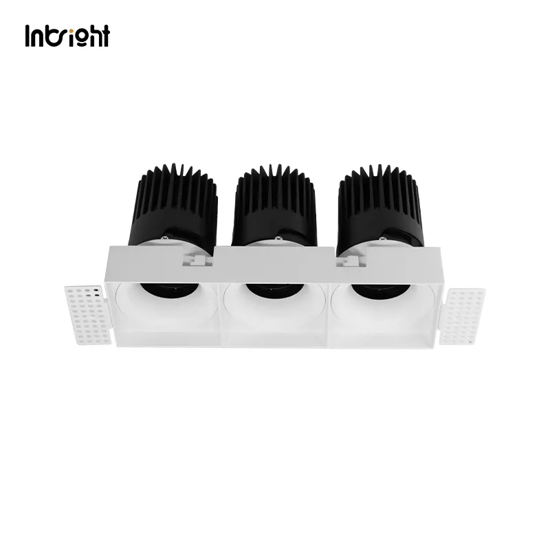 Adjustable Trimless Dimmable Recessed COB LED Downlight 10-28W