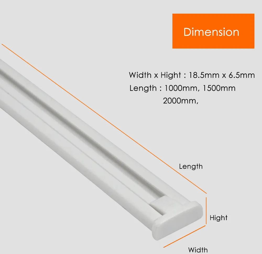 Aluminum Lighting Track Rail 12V/24V 2-Wire