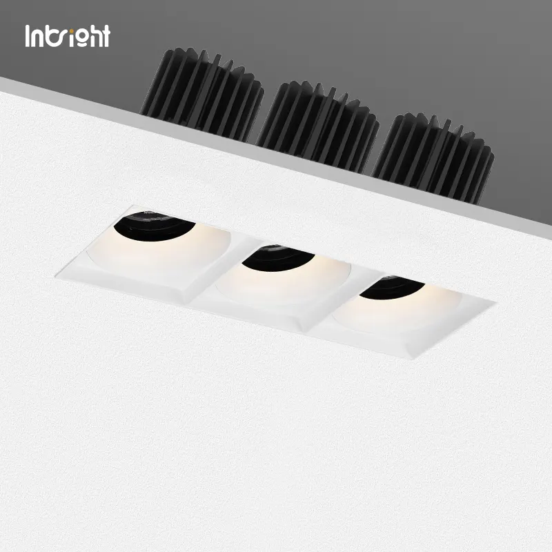Adjustable Trimless Dimmable Recessed COB LED Downlight 10-28W