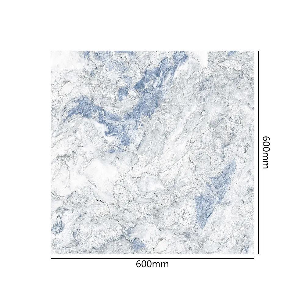Marble-Look White Polished Porcelain Wall And Floor Tile 600x600mm